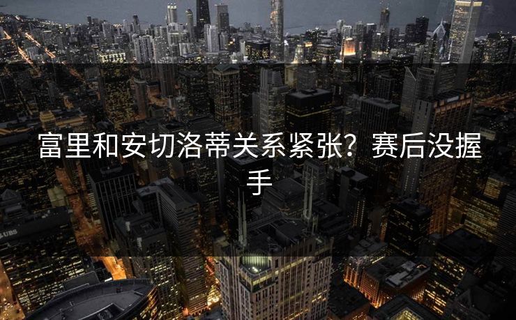 富里和安切洛蒂关系紧张？赛后没握手