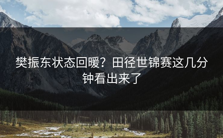 樊振东状态回暖？田径世锦赛这几分钟看出来了