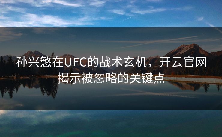 孙兴慜在UFC的战术玄机，开云官网揭示被忽略的关键点
