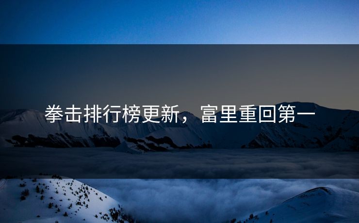 拳击排行榜更新,富里重回第一 拳击排行榜更新,富里重回第一