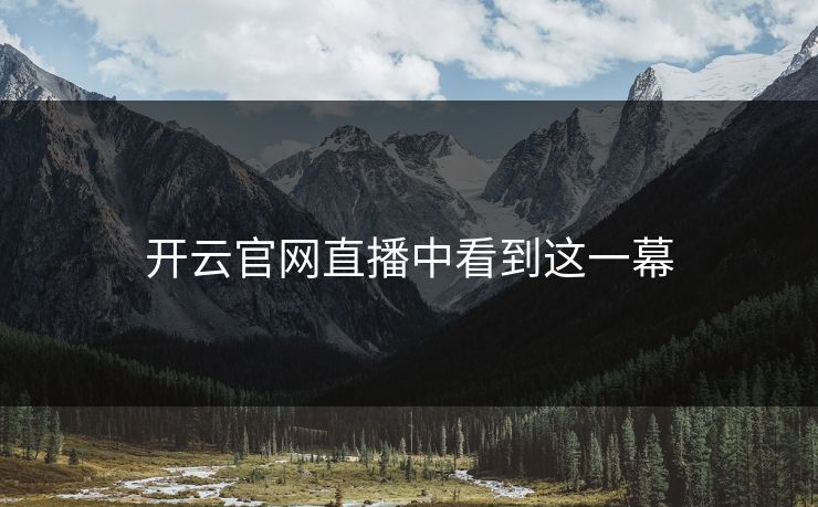 开云官网直播中看到这一幕